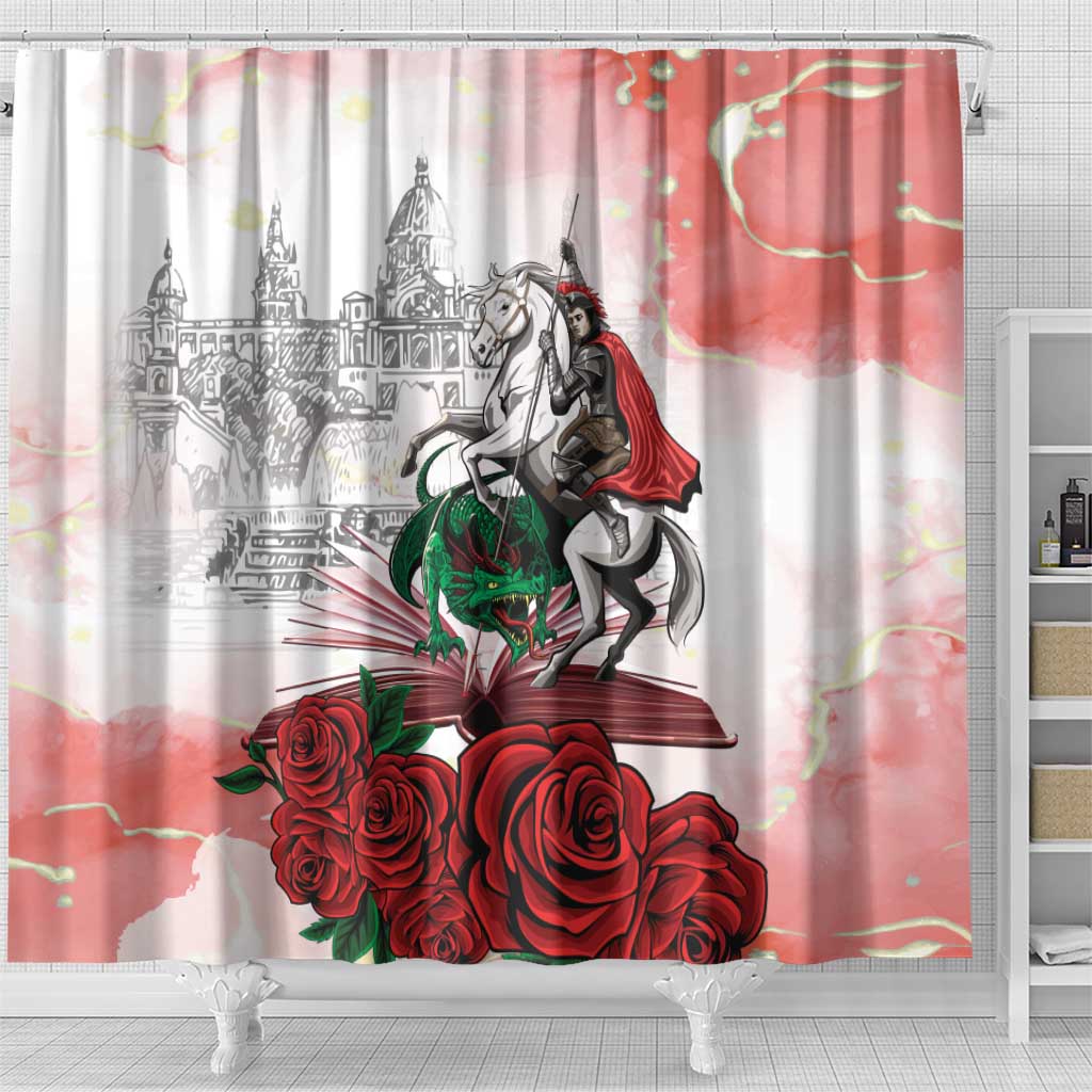 Happy Saint George's Day Shower Curtain Diada de Sant Jordi