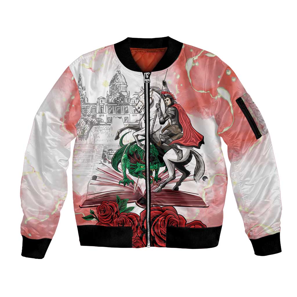 Happy Saint George's Day Sleeve Zip Bomber Jacket Diada de Sant Jordi