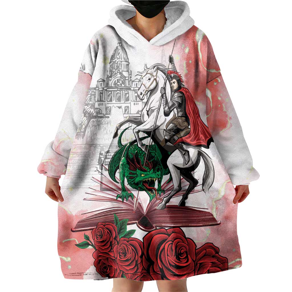 Happy Saint George's Day Wearable Blanket Hoodie Diada de Sant Jordi