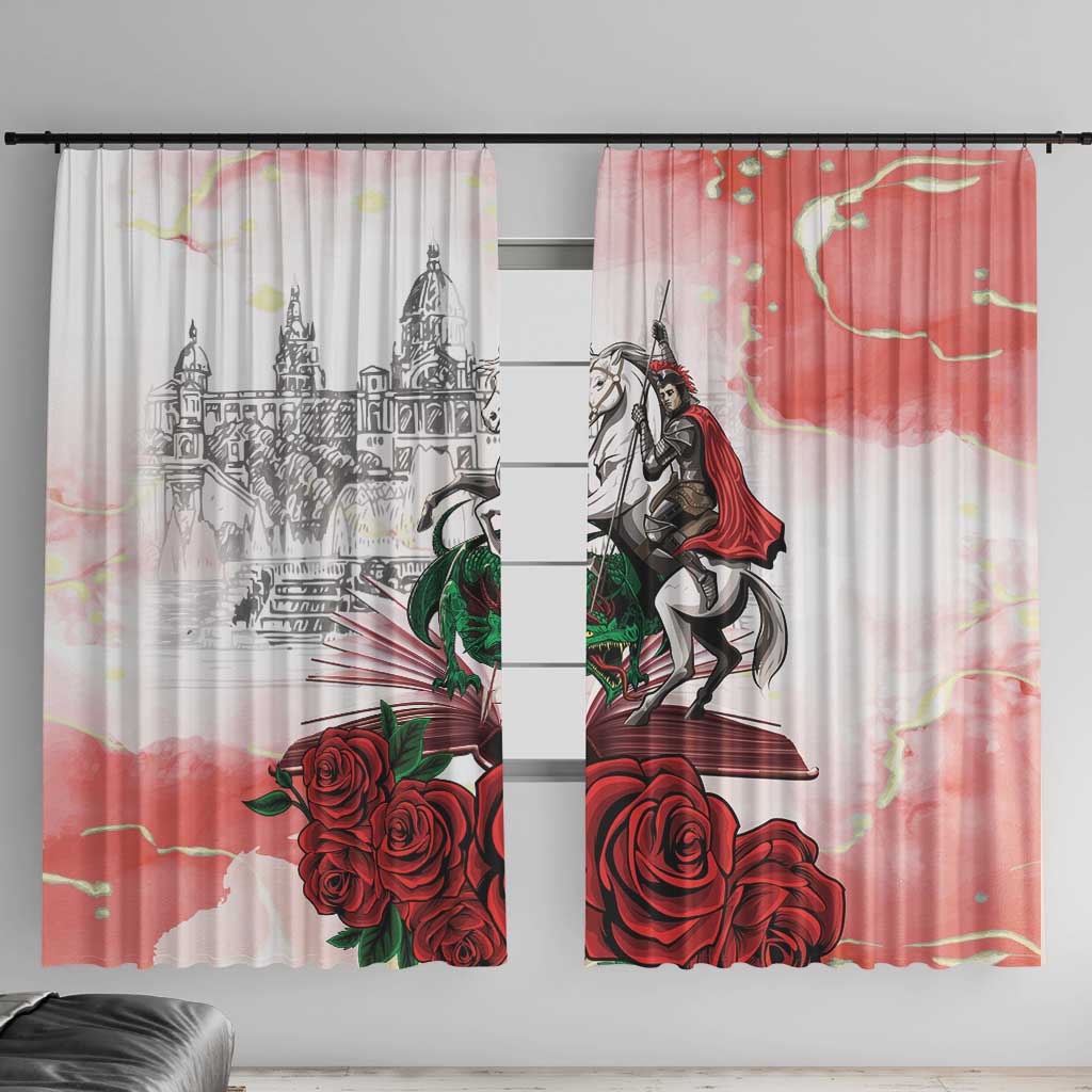 Happy Saint George's Day Window Curtain Diada de Sant Jordi