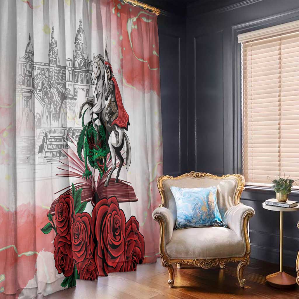 Happy Saint George's Day Window Curtain Diada de Sant Jordi