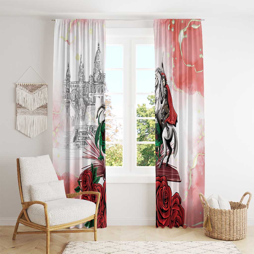Happy Saint George's Day Window Curtain Diada de Sant Jordi
