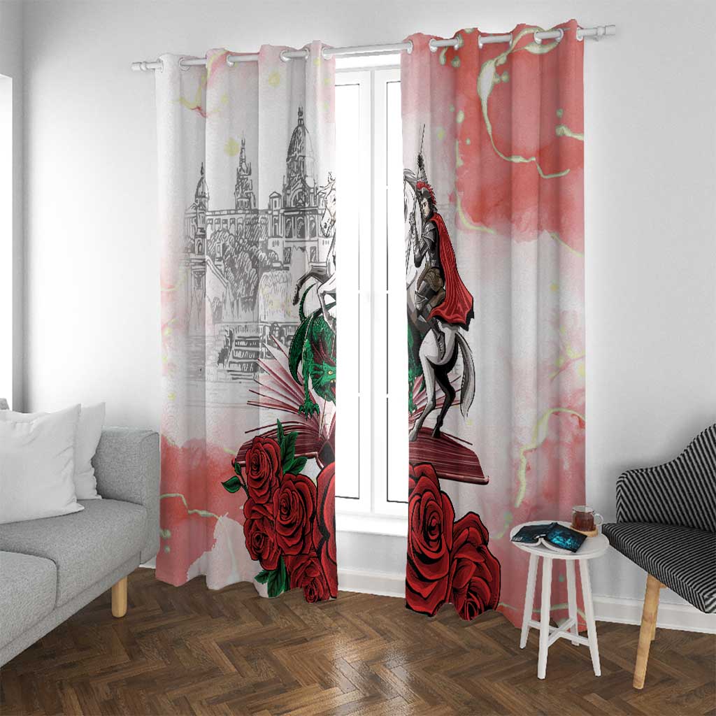 Happy Saint George's Day Window Curtain Diada de Sant Jordi