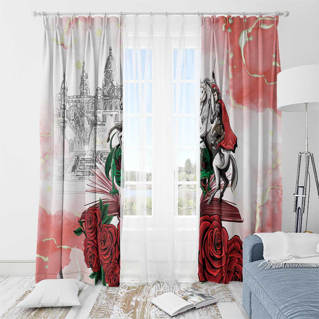 Happy Saint George's Day Window Curtain Diada de Sant Jordi