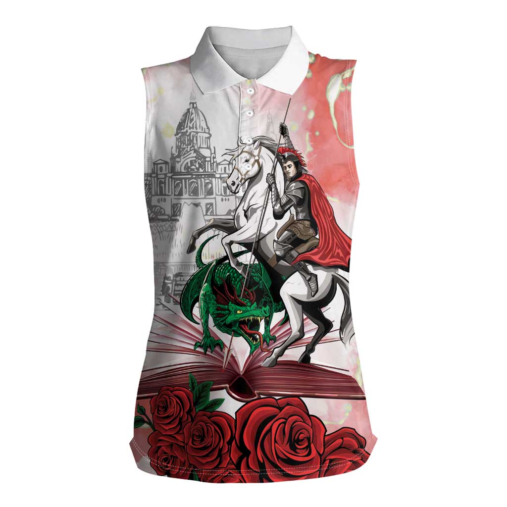Happy Saint George's Day Women Sleeveless Polo Shirt Diada de Sant Jordi