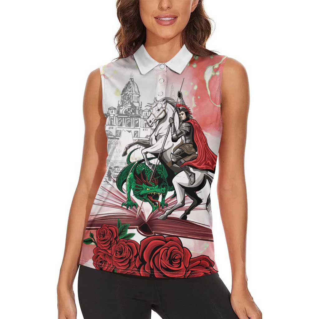 Happy Saint George's Day Women Sleeveless Polo Shirt Diada de Sant Jordi