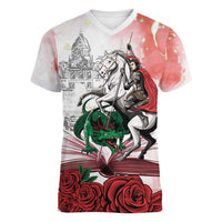 Happy Saint George's Day Women V-Neck T-Shirt Diada de Sant Jordi