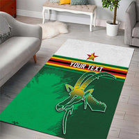 Zimbabwe Rugby Personalized Area Rug Charging Sables Spirit