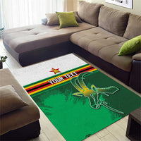 Zimbabwe Rugby Personalized Area Rug Charging Sables Spirit