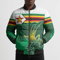 Zimbabwe Rugby Personalized Bomber Puffer Jacket Charging Sables Spirit