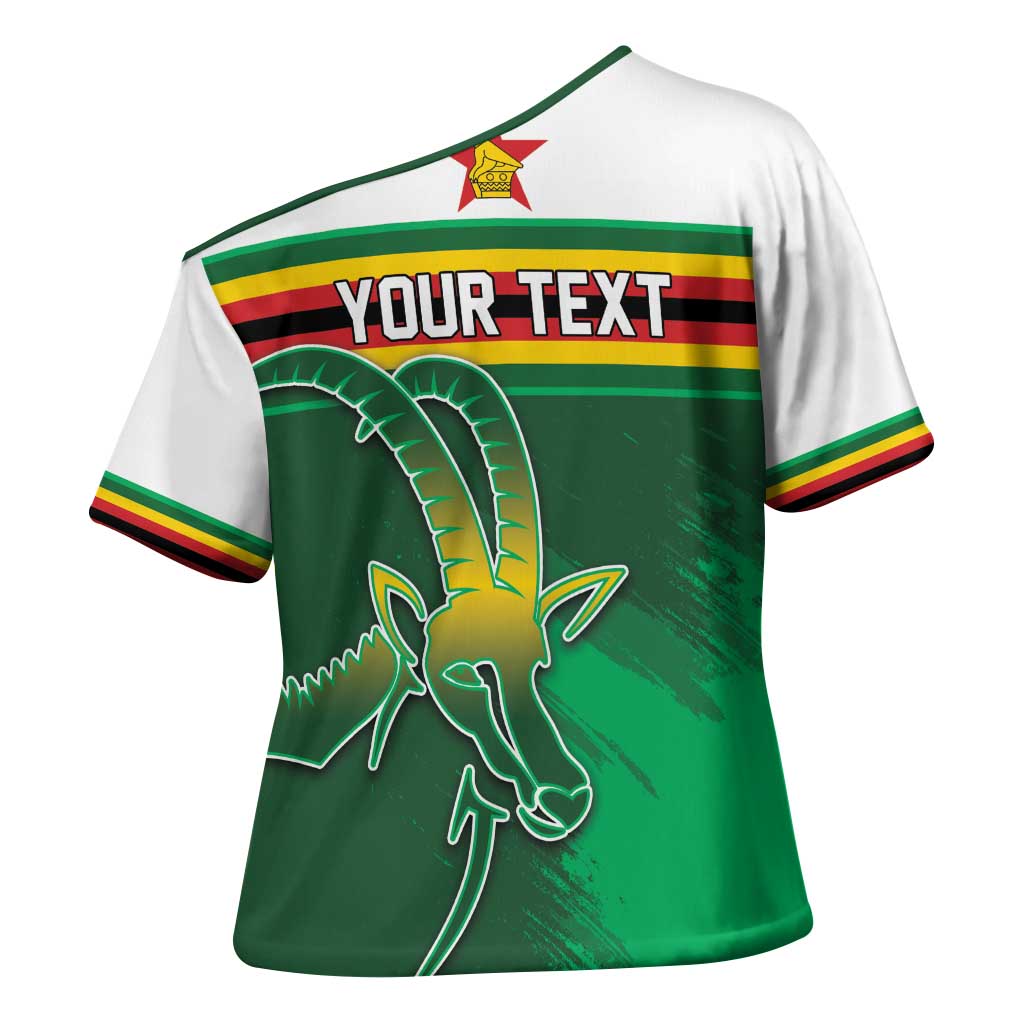 Zimbabwe Rugby Personalized Cross Shoulder Shirt Charging Sables Spirit