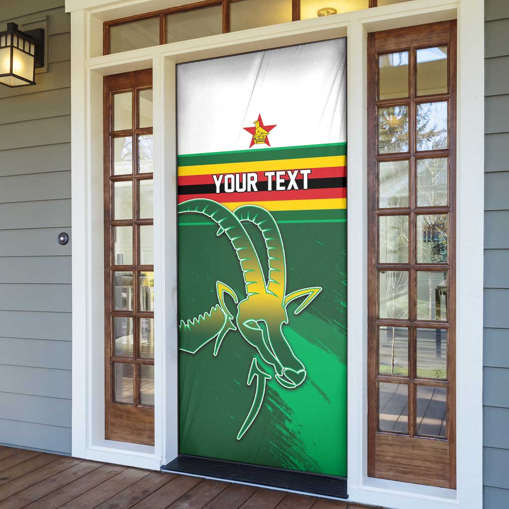 Zimbabwe Rugby Personalized Door Cover Charging Sables Spirit
