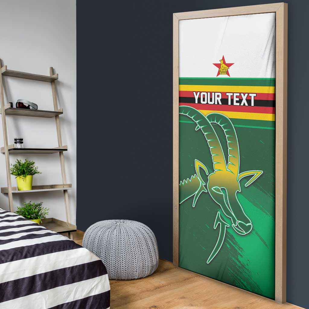 Zimbabwe Rugby Personalized Door Cover Charging Sables Spirit