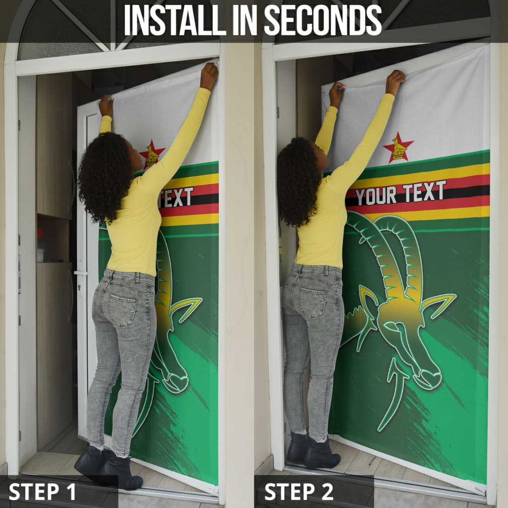 Zimbabwe Rugby Personalized Door Cover Charging Sables Spirit