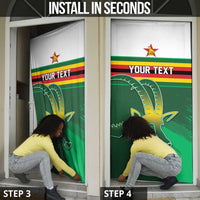 Zimbabwe Rugby Personalized Door Cover Charging Sables Spirit