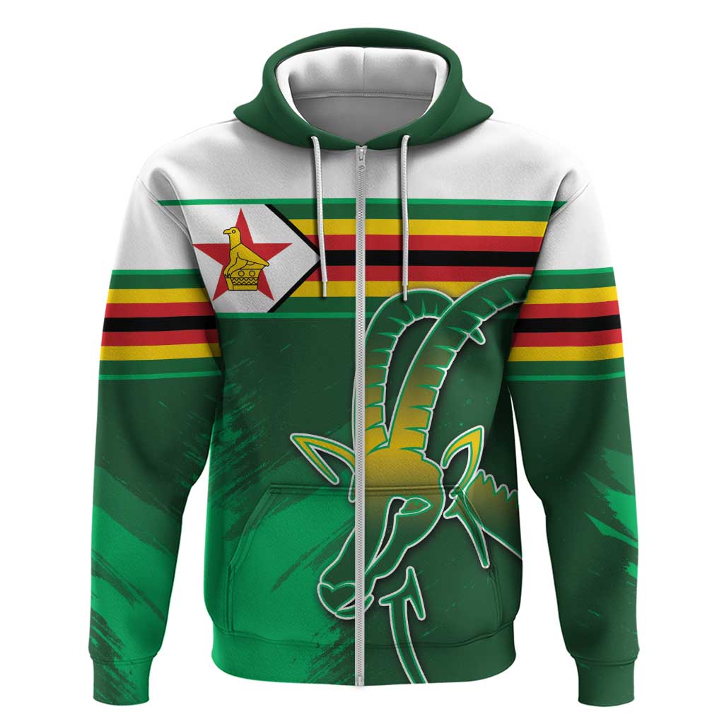 Zimbabwe Rugby Personalized Hoodie Charging Sables Spirit