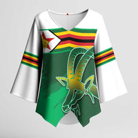 Zimbabwe Rugby Personalized Kimono Sleeve Blouse Charging Sables Spirit