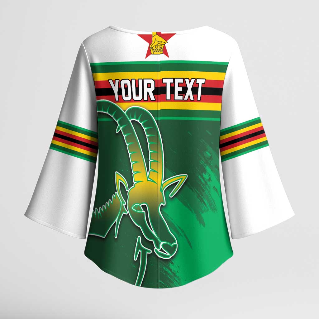 Zimbabwe Rugby Personalized Kimono Sleeve Blouse Charging Sables Spirit