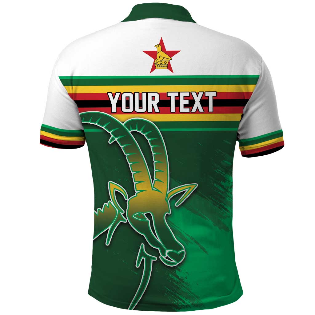 Zimbabwe Rugby Personalized Polo Shirt Charging Sables Spirit