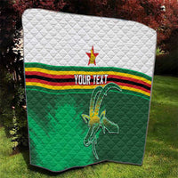 Zimbabwe Rugby Personalized Quilt Charging Sables Spirit