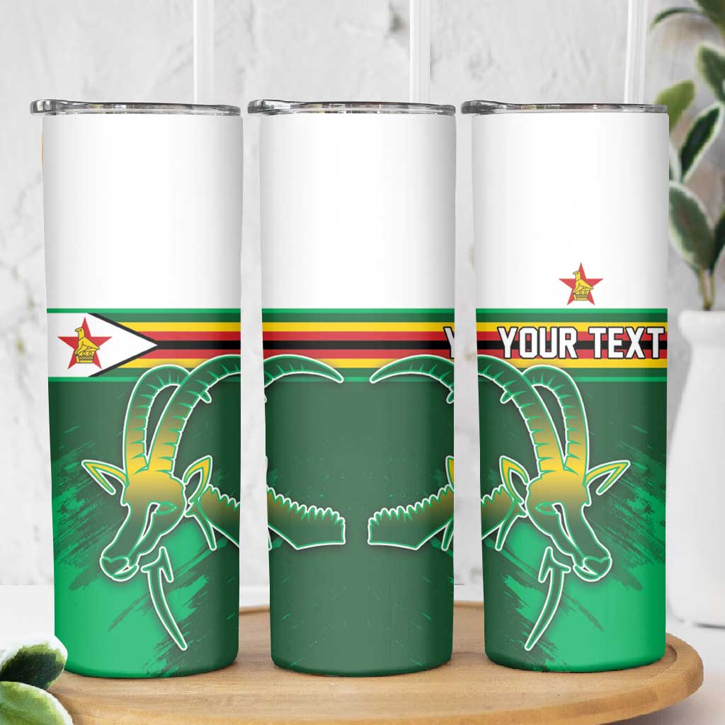 Zimbabwe Rugby Personalized Skinny Tumbler Charging Sables Spirit