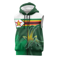 Zimbabwe Rugby Personalized Sleeveless Zip Hoodie Charging Sables Spirit