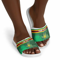 Zimbabwe Rugby Personalized Slide Sandals Charging Sables Spirit