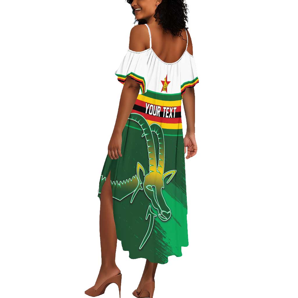Zimbabwe Rugby Personalized Summer Maxi Dress Charging Sables Spirit