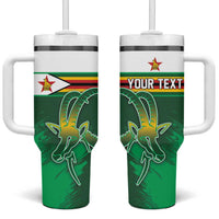 Zimbabwe Rugby Personalized Tumbler With Handle Charging Sables Spirit