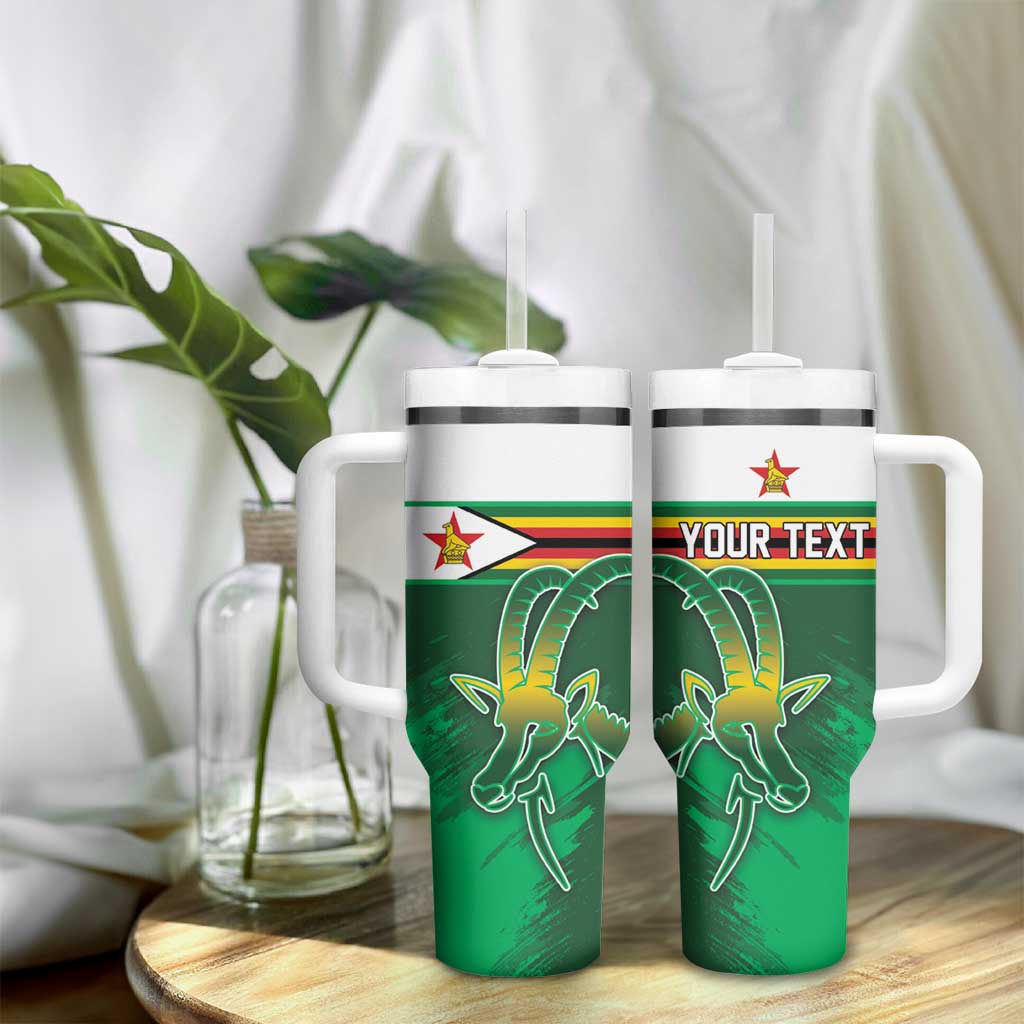 Zimbabwe Rugby Personalized Tumbler With Handle Charging Sables Spirit