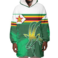 Zimbabwe Rugby Personalized Wearable Blanket Hoodie Charging Sables Spirit