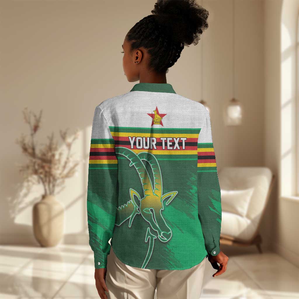 Zimbabwe Rugby Personalized Women Casual Shirt Charging Sables Spirit
