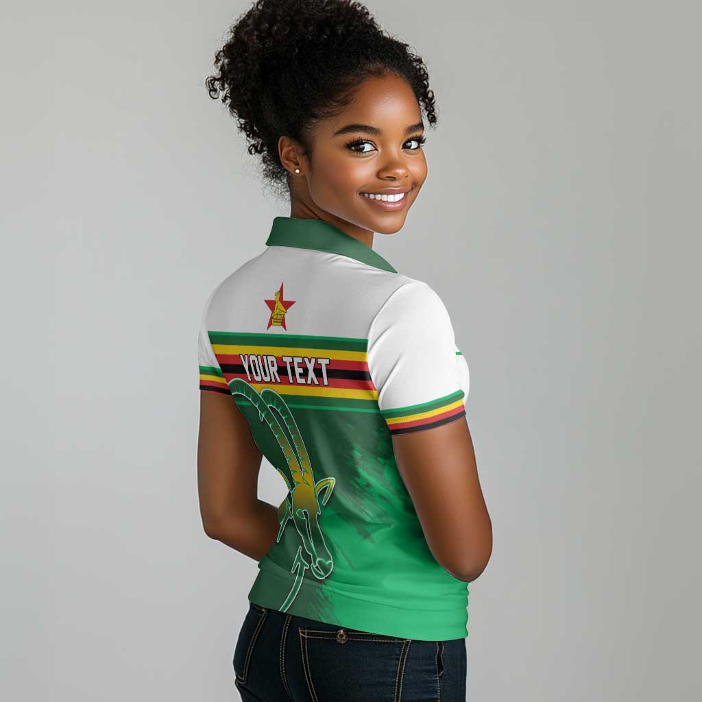 Zimbabwe Rugby Personalized Women Polo Shirt Charging Sables Spirit