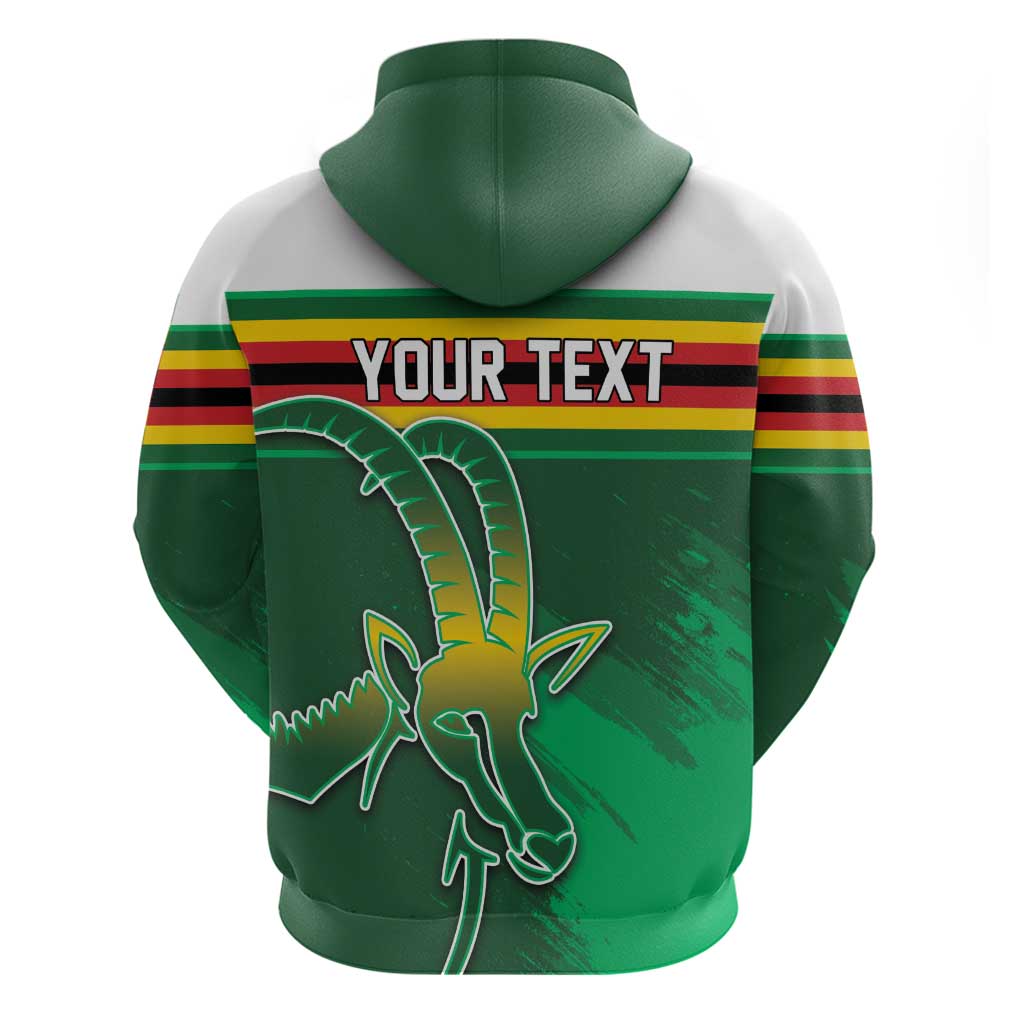 Zimbabwe Rugby Personalized Zip Hoodie Charging Sables Spirit
