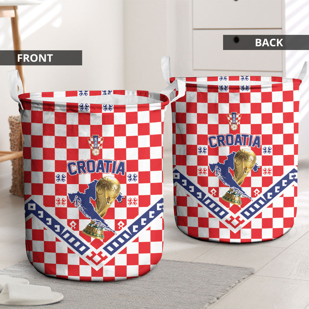 World Football Croatia Laundry Basket Fearless Red Check Power