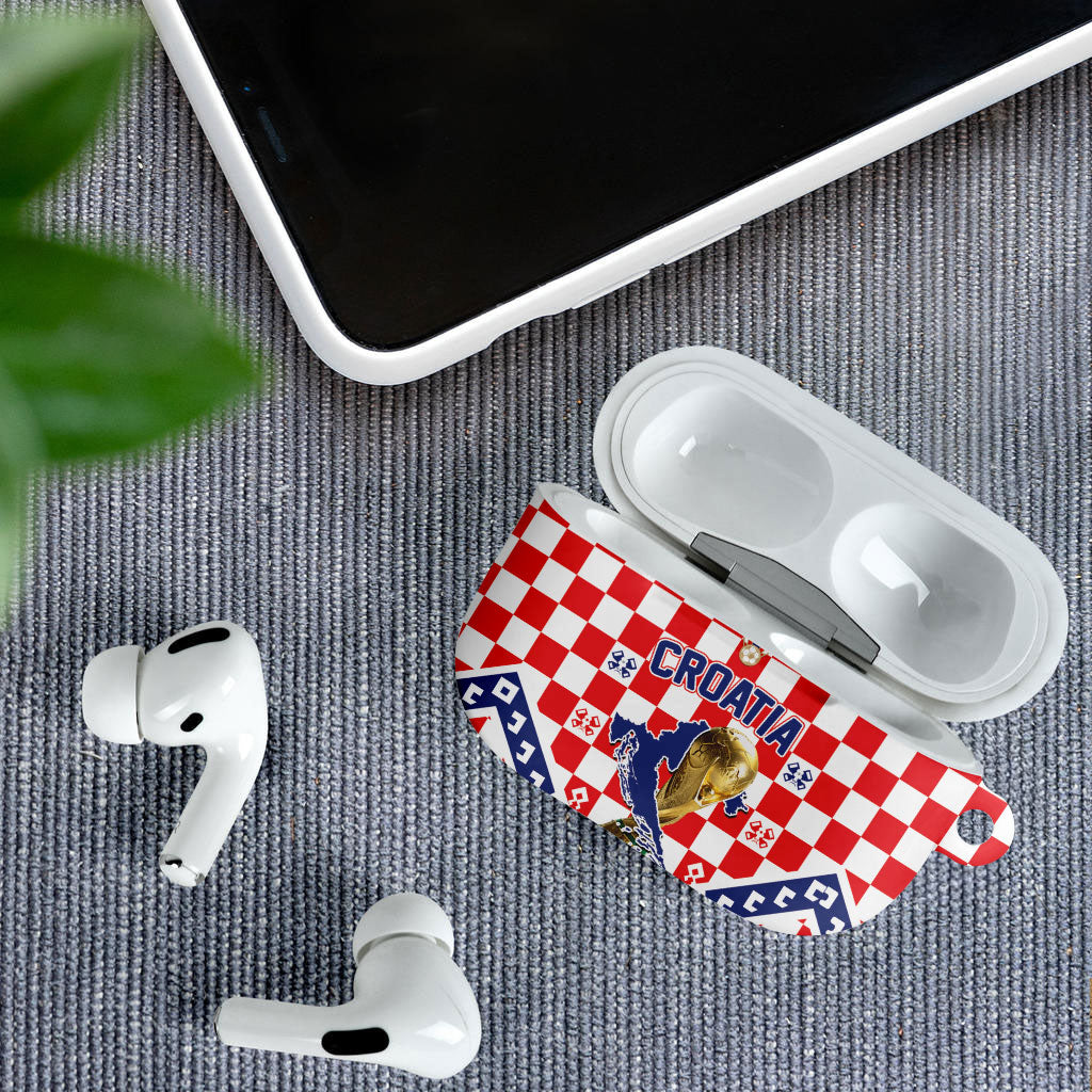 World Football Croatia AirPods Case Fearless Red Check Power