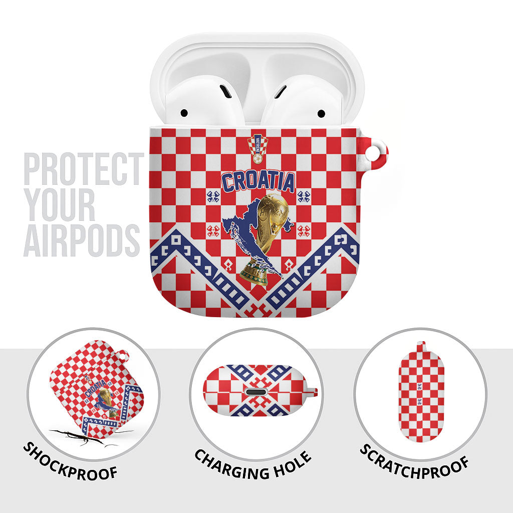 World Football Croatia AirPods Case Fearless Red Check Power