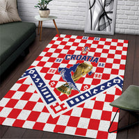 World Football Croatia Area Rug Fearless Red Check Power