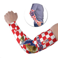 Custom World Football Croatia Arm Sleeves Fearless Red Check Power