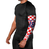 Custom World Football Croatia Arm Sleeves Fearless Red Check Power