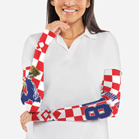 Custom World Football Croatia Arm Sleeves Fearless Red Check Power
