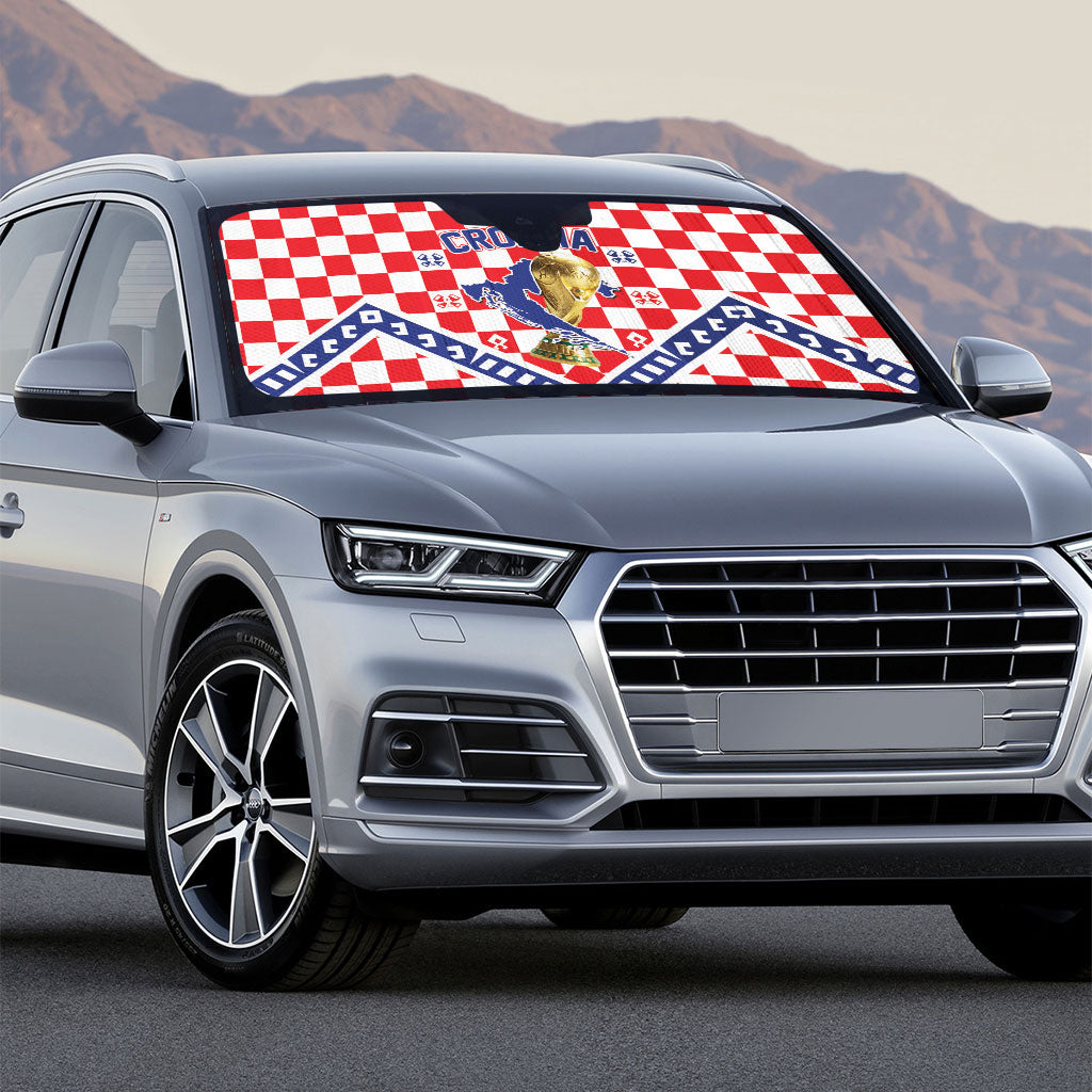 World Football Croatia Auto Sun Shade Fearless Red Check Power