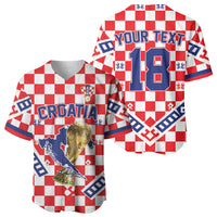 Custom World Football Croatia Baseball Jersey Fearless Red Check Power