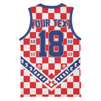 Custom World Football Croatia Basketball Jersey Fearless Red Check Power