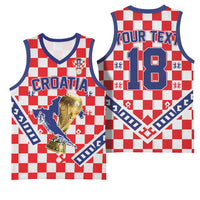 Custom World Football Croatia Basketball Jersey Fearless Red Check Power
