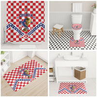 World Football Croatia Bathroom Set Fearless Red Check Power