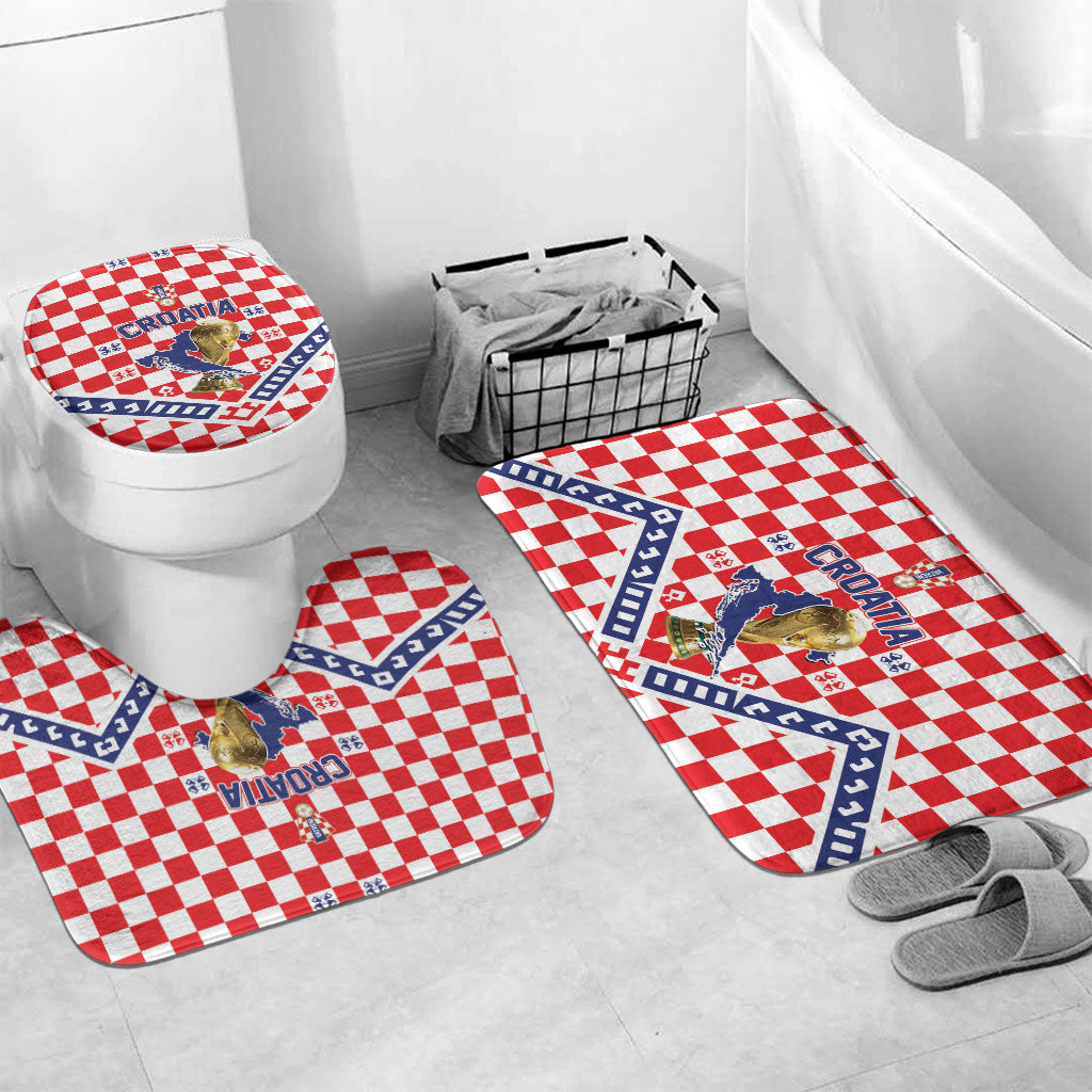 World Football Croatia Bathroom Set Fearless Red Check Power