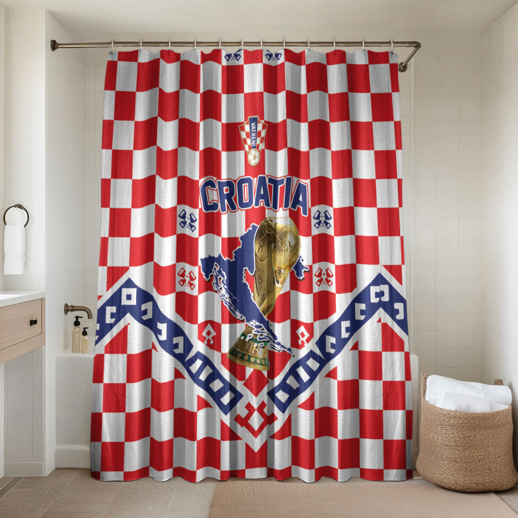 World Football Croatia Bathroom Set Fearless Red Check Power