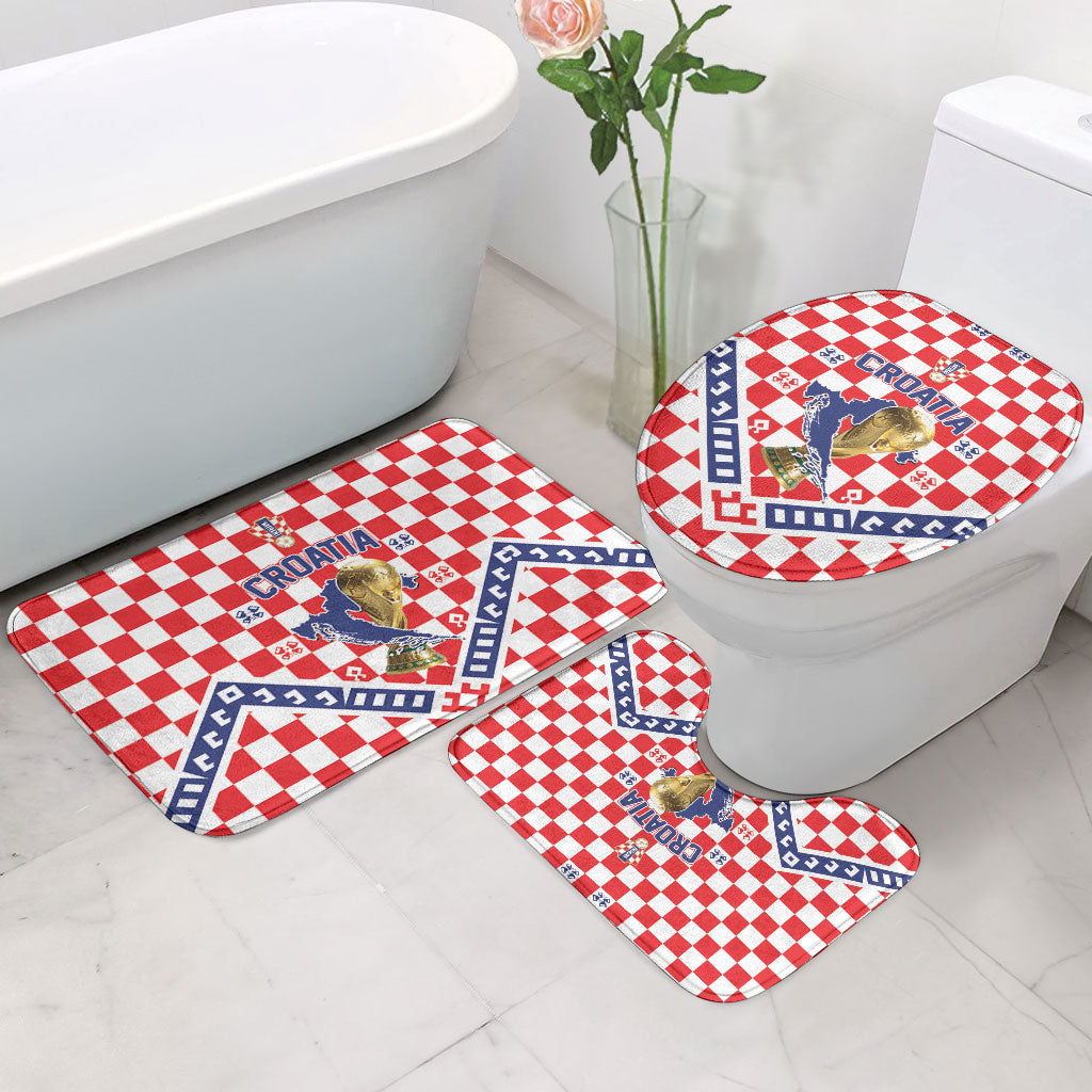 World Football Croatia Bathroom Set Fearless Red Check Power