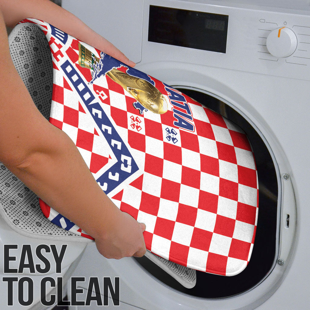 World Football Croatia Bathroom Set Fearless Red Check Power